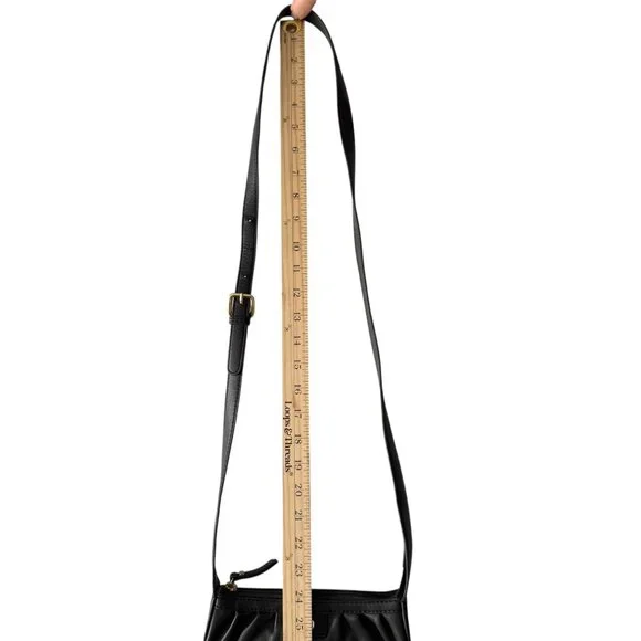 Lodis Black Leather Crossbody Bag Adjustable Strap Interior Staining AS IS - Picture 6 of 14